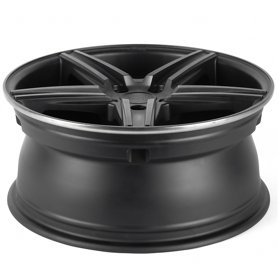 Литые диски 82153 Niche NICHEM126-1-FG579 18 J8 ET35 5x112 66.6 чёрный матовый + полированные спицы : Фото 7