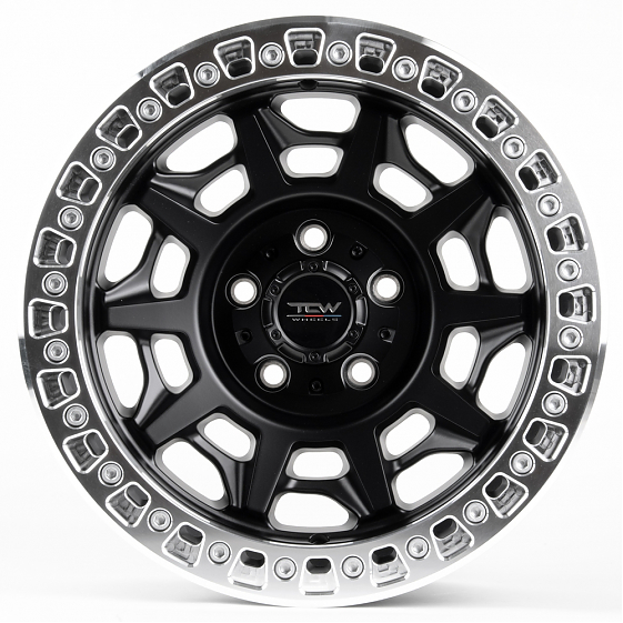 Литые диски 81212 TCW 2628 17 J9 ET-32 5x127 71.5 чёрный матовый + полированный обод: Фото 1