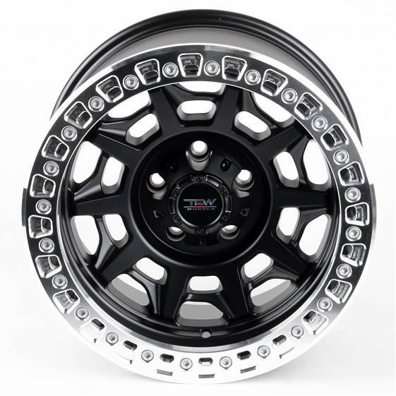 Литые диски 81212 TCW 2628 17 J9 ET-32 5x127 71.5 чёрный матовый + полированный обод: Фото 3