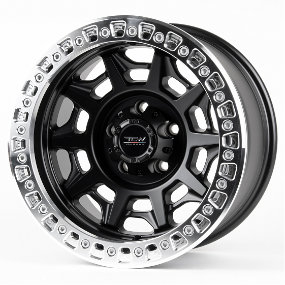 Литые диски 81212 TCW 2628 17 J9 ET-32 5x127 71.5 чёрный матовый + полированный обод: Фото 4