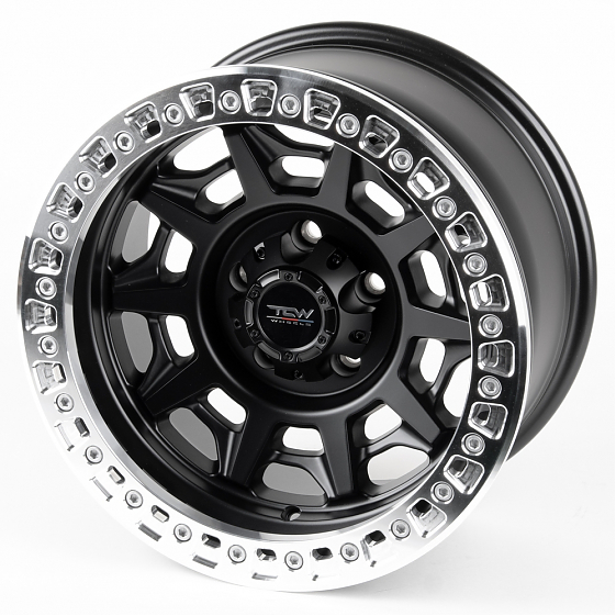 Литые диски 81212 TCW 2628 17 J9 ET-32 5x127 71.5 чёрный матовый + полированный обод: Фото 5