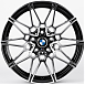 Литые диски 82515 BMW XF022 17 J7.5 ET35 5x112 66.6 чёрный глянцевый + полированные спицы