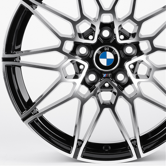 Литые диски 82515 BMW XF022 17 J7.5 ET35 5x112 66.6 чёрный глянцевый + полированные спицы: Фото 2