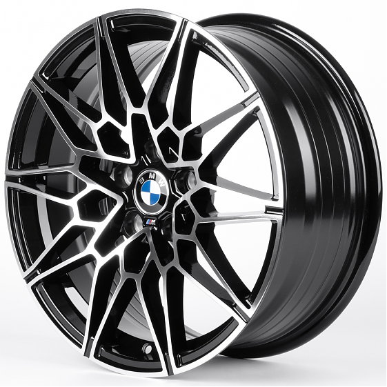 Литые диски 82515 BMW XF022 17 J7.5 ET35 5x112 66.6 чёрный глянцевый + полированные спицы: Фото 5