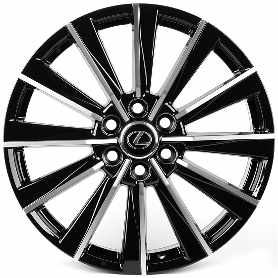 Литые диски 82340 Toyota/Lexus IVF3218-FG640 22 J8.5 ET56 6x139.7 95.1 чёрный глянцевый + полированн: Фото 1