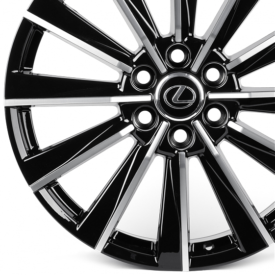 Литые диски 82340 Toyota/Lexus IVF3218-FG640 22 J8.5 ET56 6x139.7 95.1 чёрный глянцевый + полированн: Фото 2