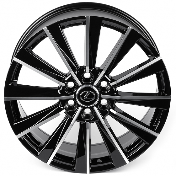 Литые диски 82340 Toyota/Lexus IVF3218-FG640 22 J8.5 ET56 6x139.7 95.1 чёрный глянцевый + полированн: Фото 3