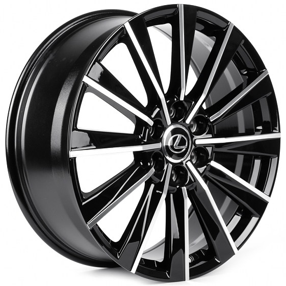 Литые диски 82340 Toyota/Lexus IVF3218-FG640 22 J8.5 ET56 6x139.7 95.1 чёрный глянцевый + полированн: Фото 4