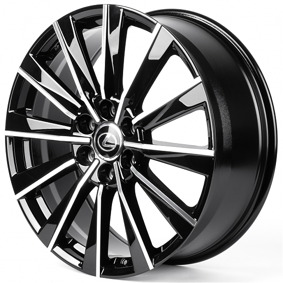 Литые диски 82340 Toyota/Lexus IVF3218-FG640 22 J8.5 ET56 6x139.7 95.1 чёрный глянцевый + полированн: Фото 5