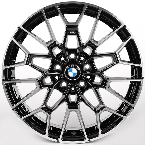 Литые диски 81885 BMW IVF-3209-DS329 18 J8 ET30 5x112 66.56 чёрный глянцевый + полированные спицы: Фото 1