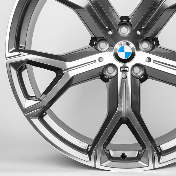 Литые диски 80176 BMW 5070X-DS229 21 J10.5 ET43 5x112 66.6 графит + полированные спицы: Фото 2
