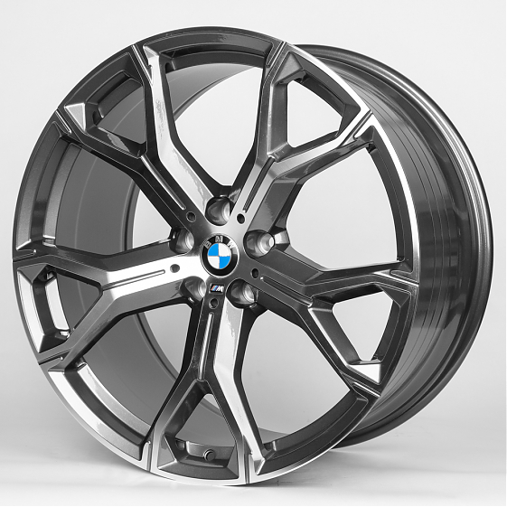 Литые диски 80176 BMW 5070X-DS229 21 J10.5 ET43 5x112 66.6 графит + полированные спицы: Фото 4