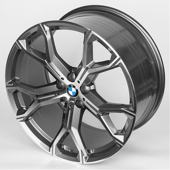 Литые диски 80176 BMW 5070X-DS229 21 J10.5 ET43 5x112 66.6 графит + полированные спицы: Фото 5