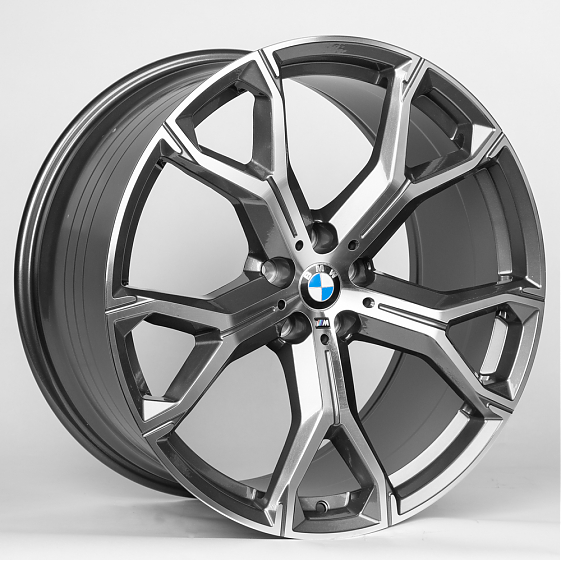 Литые диски 80176 BMW 5070X-DS229 21 J10.5 ET43 5x112 66.6 графит + полированные спицы: Фото 6