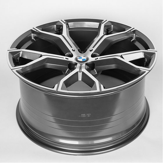 Литые диски 80176 BMW 5070X-DS229 21 J10.5 ET43 5x112 66.6 графит + полированные спицы: Фото 7