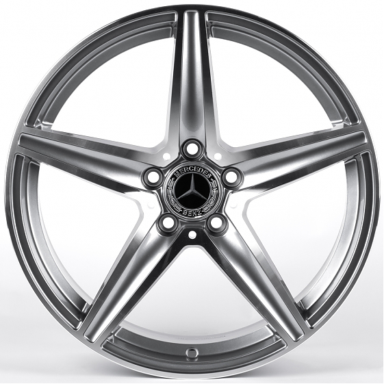 Литые диски 82223 Mercedes-Benz DQ027-SM169 18 J8 ET35 5x112 66.56 графит + полированные спицы: Фото 1