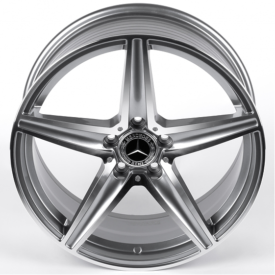 Литые диски 82223 Mercedes-Benz DQ027-SM169 18 J8 ET35 5x112 66.56 графит + полированные спицы: Фото 3