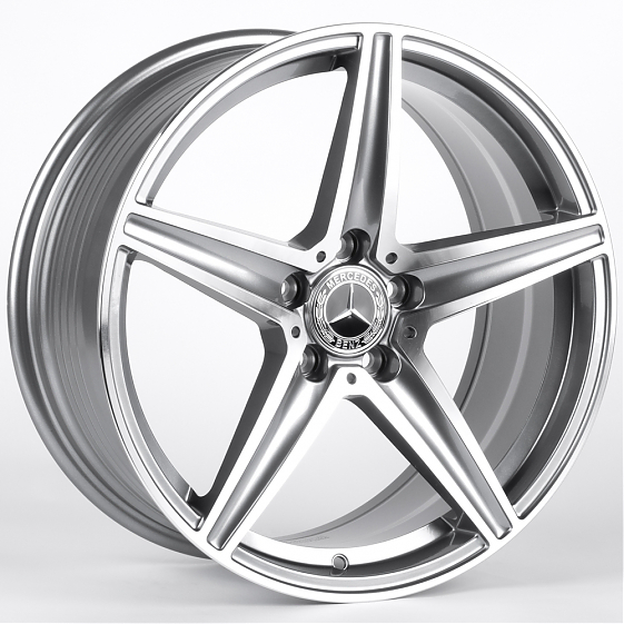 Литые диски 82223 Mercedes-Benz DQ027-SM169 18 J8 ET35 5x112 66.56 графит + полированные спицы: Фото 4