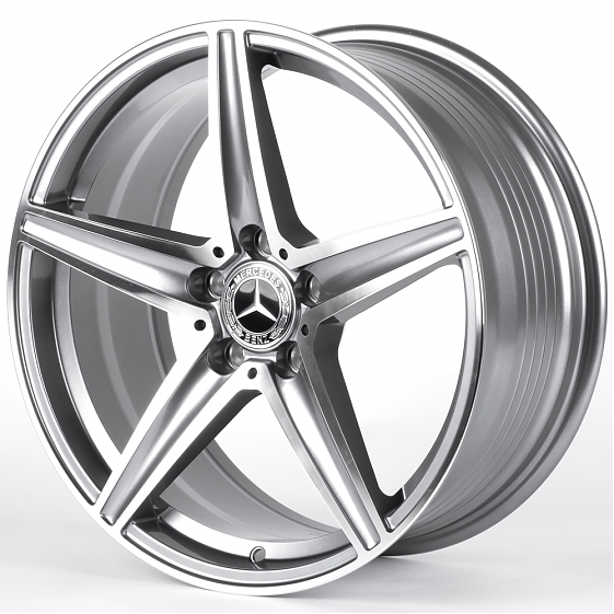 Литые диски 82223 Mercedes-Benz DQ027-SM169 18 J8 ET35 5x112 66.56 графит + полированные спицы: Фото 5