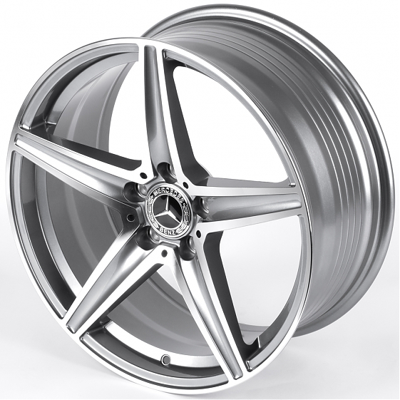 Литые диски 82223 Mercedes-Benz DQ027-SM169 18 J8 ET35 5x112 66.56 графит + полированные спицы: Фото 6