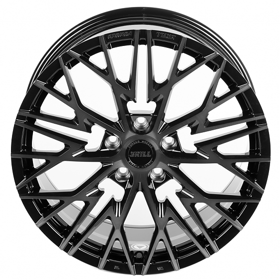 Кованые диски H231116W SKILL SL311-SL075 20 J8.5 ET50 5x127 71.5 чёрный глянцевый + полированные спи: Фото 3