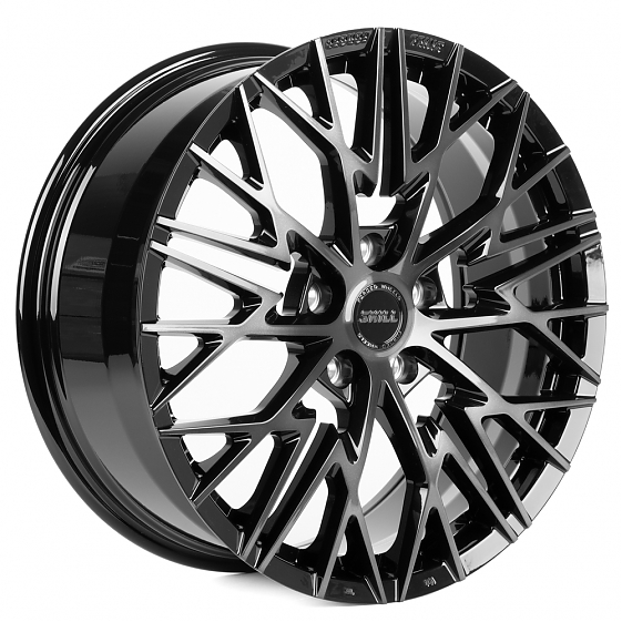 Кованые диски H231116W SKILL SL311-SL075 20 J8.5 ET50 5x127 71.5 чёрный глянцевый + полированные спи: Фото 4