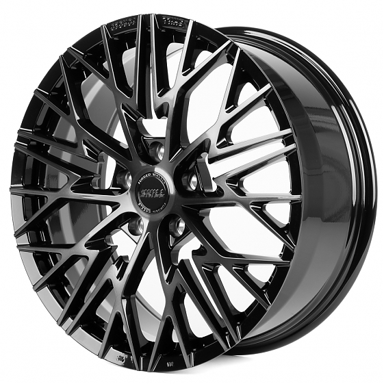 Кованые диски H231116W SKILL SL311-SL075 20 J8.5 ET50 5x127 71.5 чёрный глянцевый + полированные спи: Фото 5