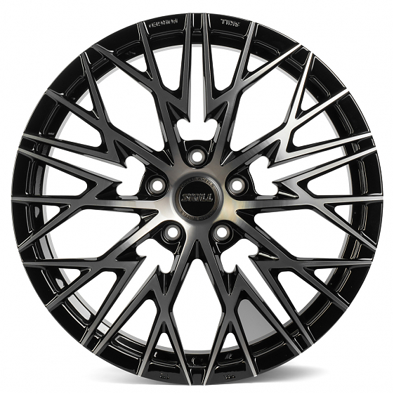 Кованые диски 230130W SKILL SL311-SL075 20 J8.5 ET50 5x127 71.5 чёрный + полированные спицы: Фото 1