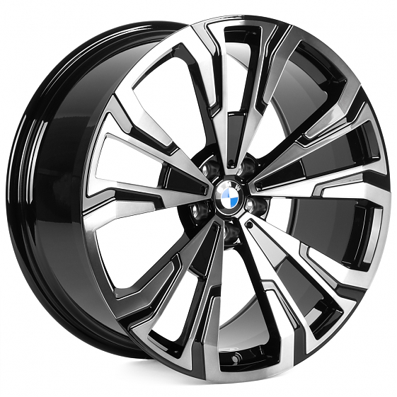 Кованые диски H241226i SKILL SL882-CS428 21 J9.5 ET36 5x112 66.6 чёрный глянцевый + полированные спи: Фото 4