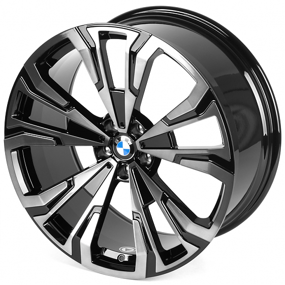 Кованые диски H241226i SKILL SL882-CS428 21 J9.5 ET36 5x112 66.6 чёрный глянцевый + полированные спи: Фото 6