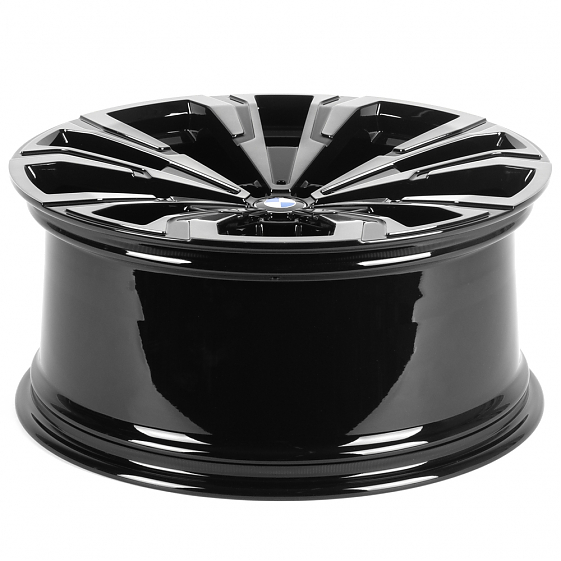 Кованые диски H241226i SKILL SL882-CS428 21 J9.5 ET36 5x112 66.6 чёрный глянцевый + полированные спи: Фото 7