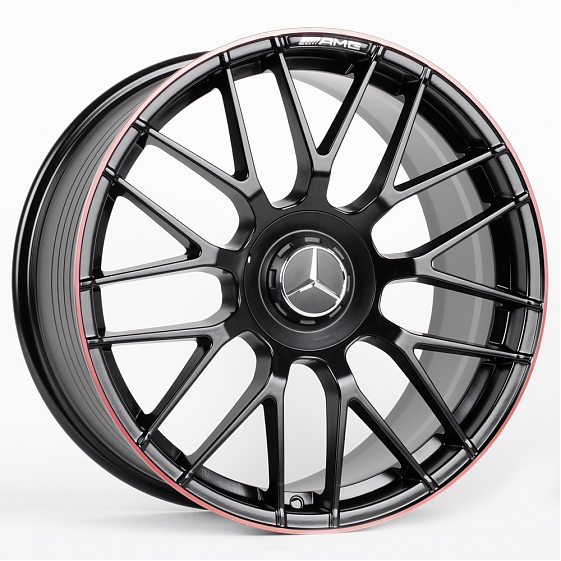 Литые диски 81119 Mercedes-Benz F0831-SV296 19 J9.5 ET43 5x112 66.6 чёрный матовый + красный обод: Фото 4