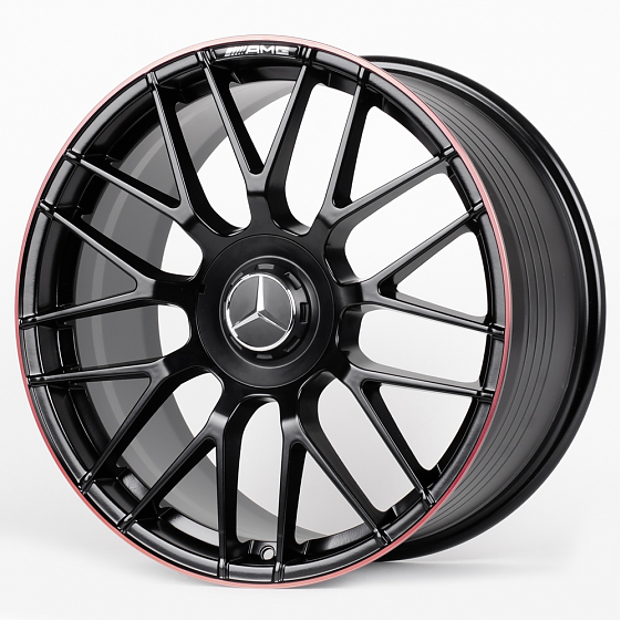 Литые диски 81119 Mercedes-Benz F0831-SV296 19 J9.5 ET43 5x112 66.6 чёрный матовый + красный обод: Фото 5