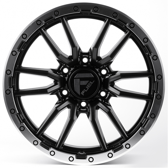 Литые диски 81415 FUEL 60273-FG443 18 J9 ET18 6x139.7 106.1 чёрный матовый + полированный обод: Фото 1