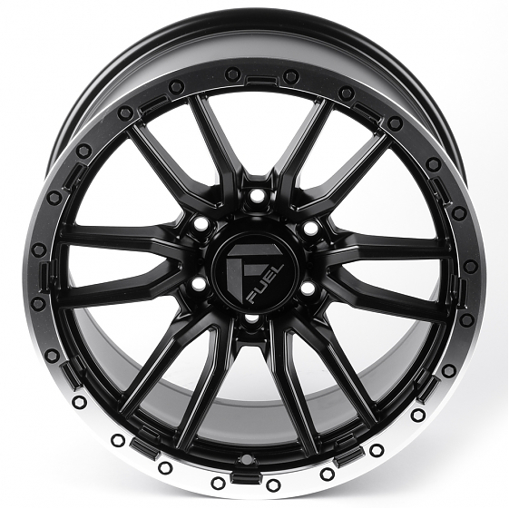 Литые диски 81415 FUEL 60273-FG443 18 J9 ET18 6x139.7 106.1 чёрный матовый + полированный обод: Фото 3