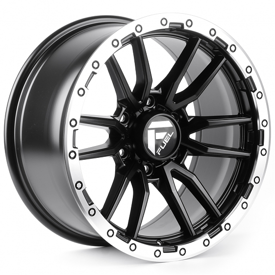 Литые диски 81415 FUEL 60273-FG443 18 J9 ET18 6x139.7 106.1 чёрный матовый + полированный обод: Фото 4
