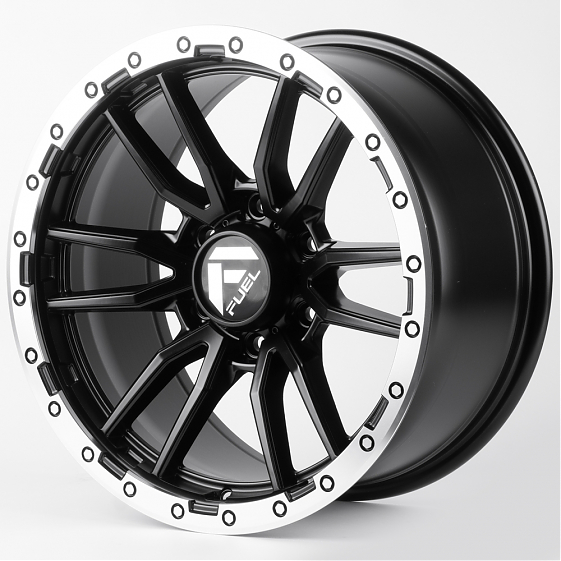 Литые диски 81415 FUEL 60273-FG443 18 J9 ET18 6x139.7 106.1 чёрный матовый + полированный обод: Фото 5