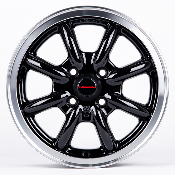 Литые диски 80752 Watanabe 2629-CS202 14 J5.5 ET40 4x100 60.1 чёрный + полированный обод: Фото 1