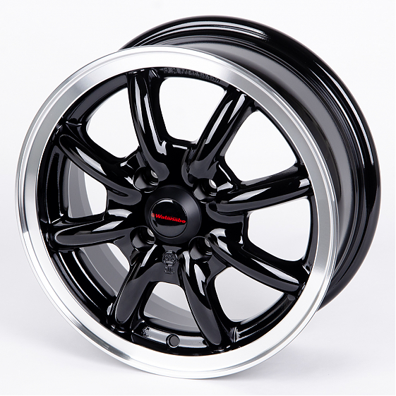Литые диски 80752 Watanabe 2629-CS202 14 J5.5 ET40 4x100 60.1 чёрный + полированный обод: Фото 5