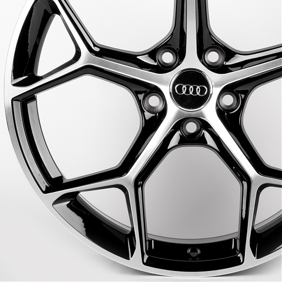 Литые диски 81755 Audi FC3206-SM185 19 J8.5 ET35 5x112 66.5 чёрный + полированные спицы: Фото 2