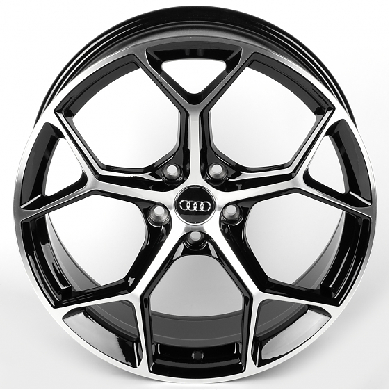 Литые диски 81755 Audi FC3206-SM185 19 J8.5 ET35 5x112 66.5 чёрный + полированные спицы: Фото 3