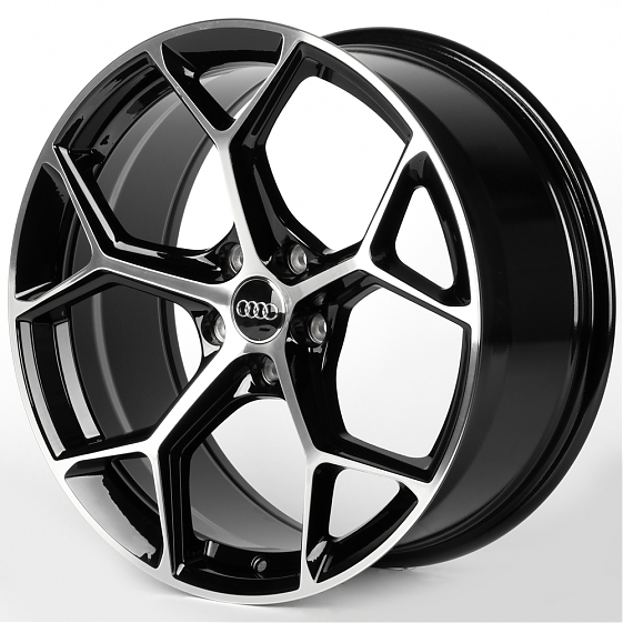 Литые диски 81755 Audi FC3206-SM185 19 J8.5 ET35 5x112 66.5 чёрный + полированные спицы: Фото 5