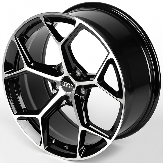 Литые диски 81755 Audi FC3206-SM185 19 J8.5 ET35 5x112 66.5 чёрный + полированные спицы: Фото 6
