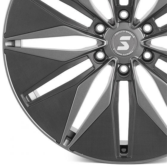 Кованые диски H240607D SKILL SV380-SV481 22 J9 ET19 6x139.7 77.8 графит матовый + карбон SFC12: Фото 2