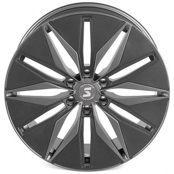 Кованые диски H240607D SKILL SV380-SV481 22 J9 ET19 6x139.7 77.8 графит матовый + карбон SFC12: Фото 3
