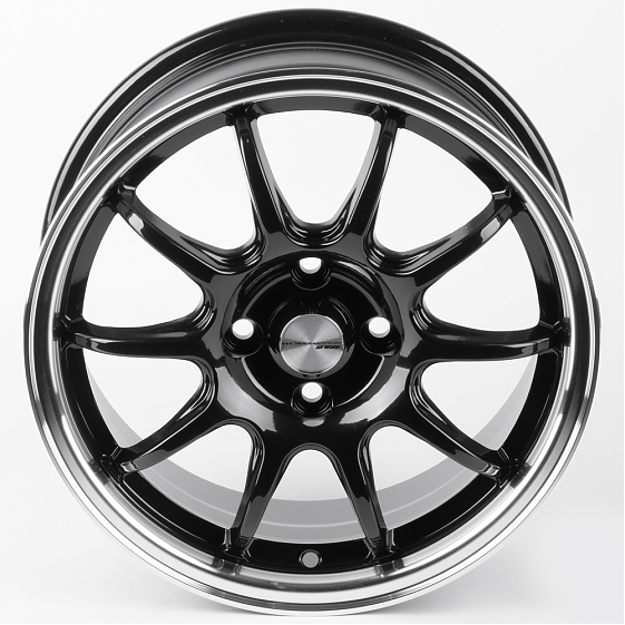 Литые диски 81429 Work 12243-FG412 15 J6.5 ET35 4x100 73.1 чёрный глянцевый + полированный обод: Фото 3
