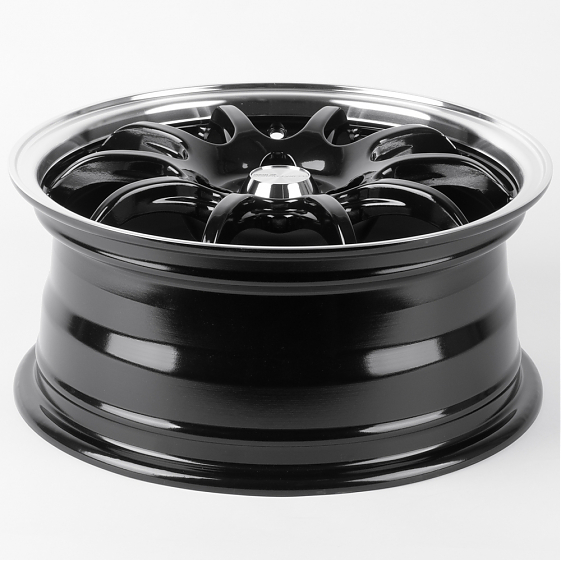 Литые диски 81429 Work 12243-FG412 15 J6.5 ET35 4x100 73.1 чёрный глянцевый + полированный обод: Фото 7