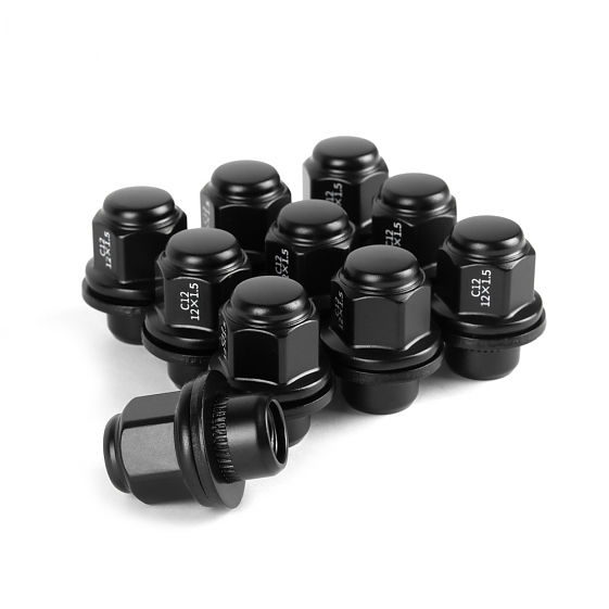Гайка 20220 ATVL N043 пресс-шайба 12x1,5 37mm чёрный матовый HEX 21: Фото 3