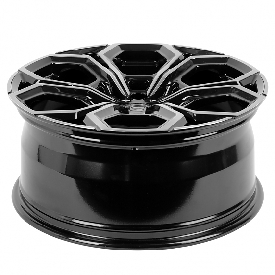 Кованые диски H231115X SKILL SV111-CT379 20 J9 ET19 6x139.7 77.8 чёрный глянцевый + полированные спи: Фото 7