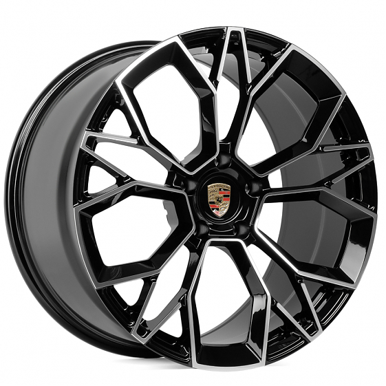 Кованые диски 71496 CMST FG565X 21 J9.5 ET46 5x130 71.6 чёрный + полированные спицы: Фото 2